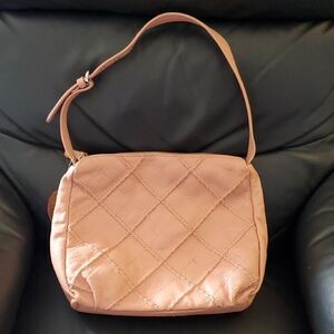 GENUINE Leather STONE MOUNTAIN Quilted MAUVE Pink Shoulder Bag PURSE